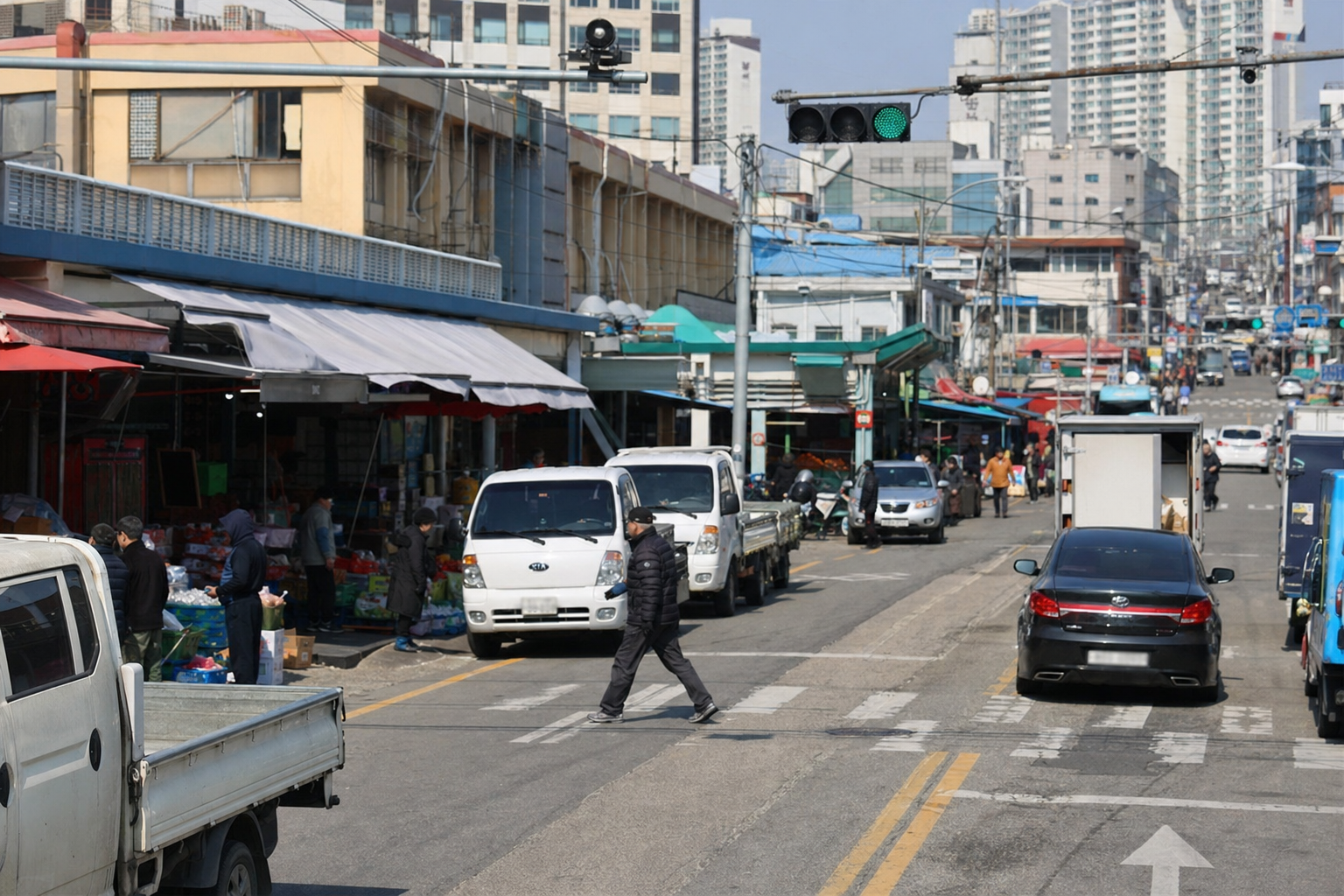 가락시장과 문정동 상업 도로 주행 코스