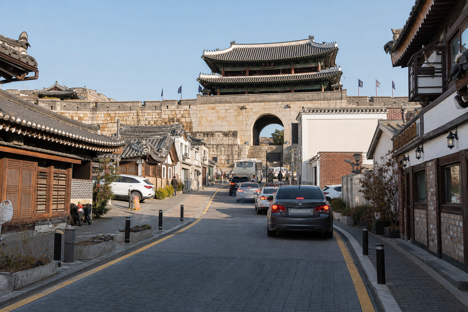 팔달문과 화성행궁 주변 구도심 좁은 도로 연수 코스